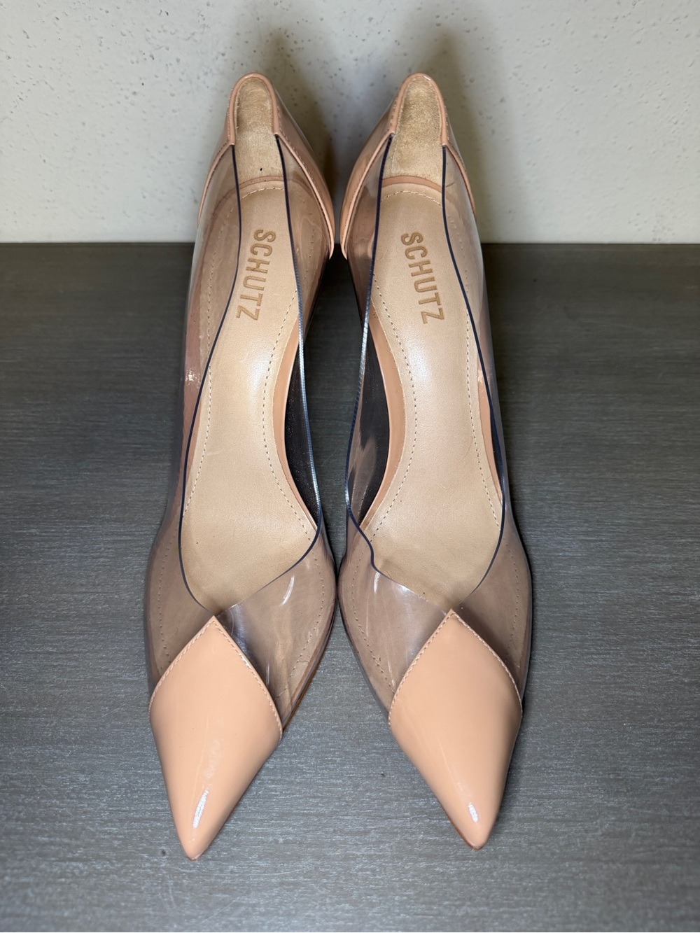 EUC Schutz Cendi Pump Size 9.5B Honey Beige Vinyl Patent Leather Made In Brazil - Picture 4 of 6
